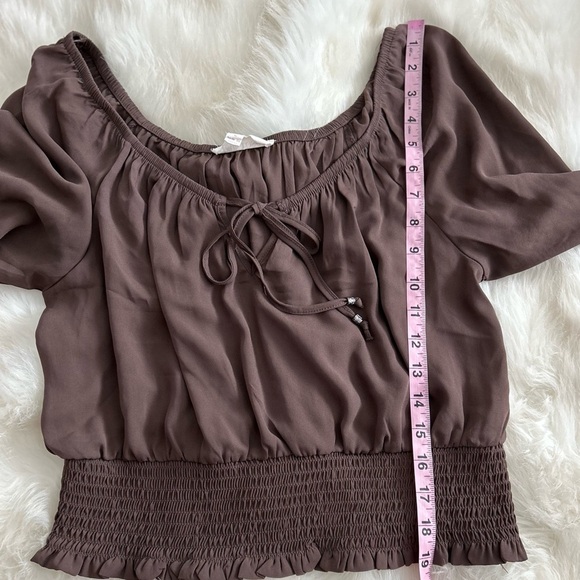 Pink Rose tie front long sleeve crop bohemian top - Picture 7 of 7